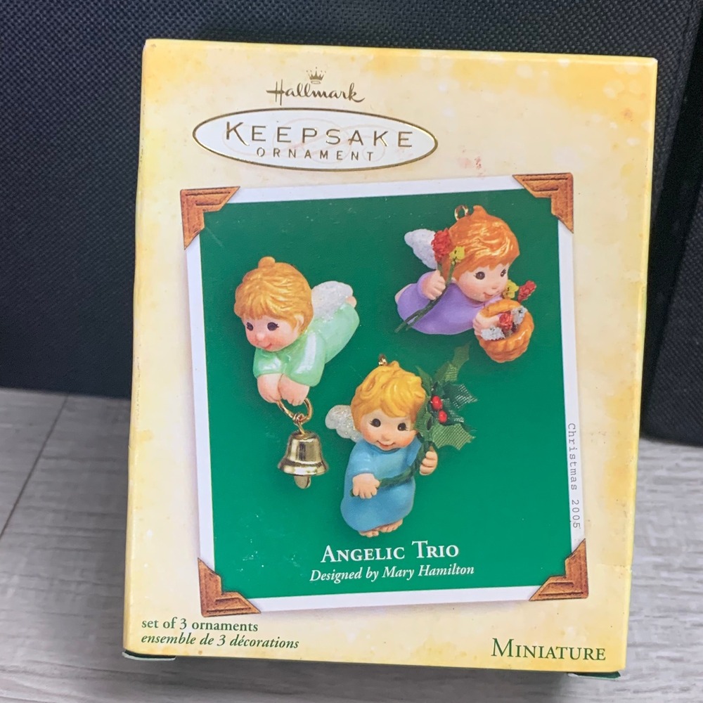 2005 Hallmark Keepsake Miniature Ornament Angelic Trio Set of 3 Mary Hamilton